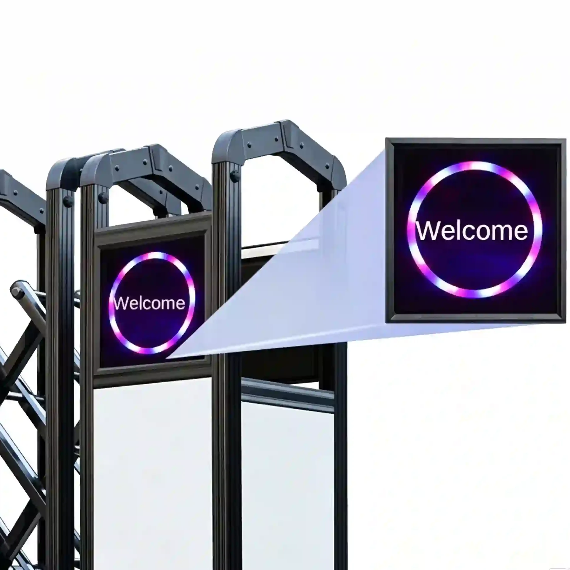 LED display of retractable security gate