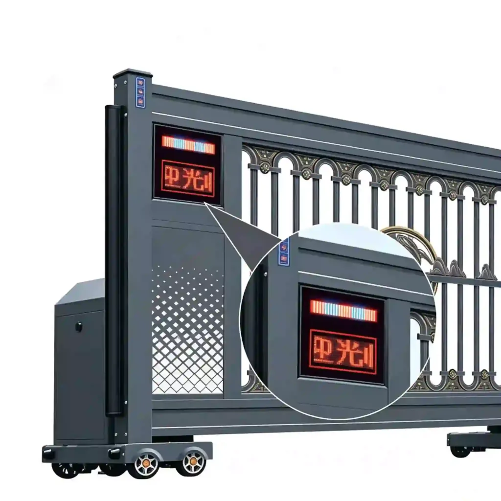 LED display of sliding gate