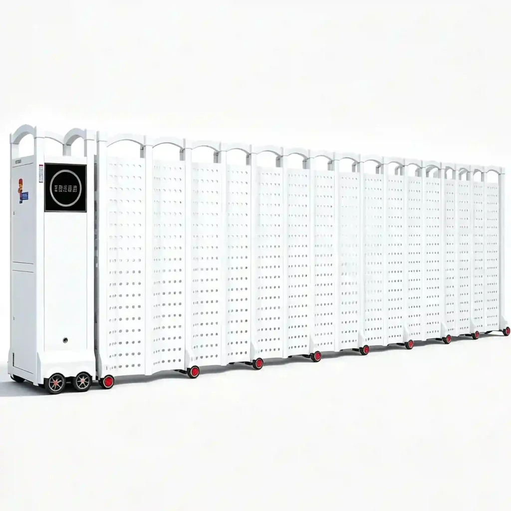 White Powder Coated Retractable Gate