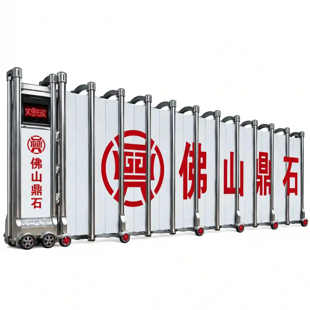 Custom logo automatic retractable gate for company entrance